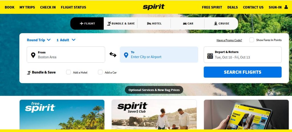 Spirit Airlines Official Site
